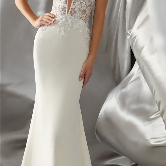 Bridal size 8 dress -Ivory color with open back - Picture 4 of 4